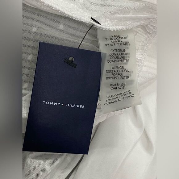 NWT Tommy Hilfiger Chambray white long-sleeve belted shirtdress. Size 2 - Picture 11 of 11